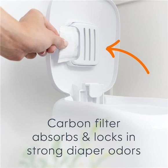 Diaper Genie Complete Diaper Pail (White) with Antimicrobial Odor Control - Picture 5 of 6